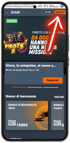 registrazione BIG Casino conto gioco